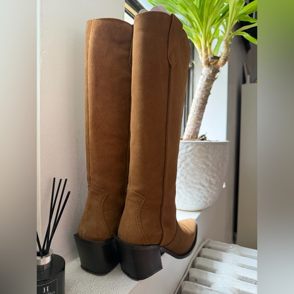 Mango Brown Suede Knee-High Boots - Picture 3 of 7